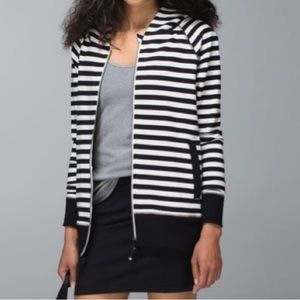 Lululemon Rollin With My Omies Striped Hoodie Jacket